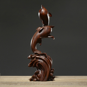 福缘红品淘宝海豚吊坠 印度小叶紫檀小海豚手机挂件 木雕钥匙扣锦鲤