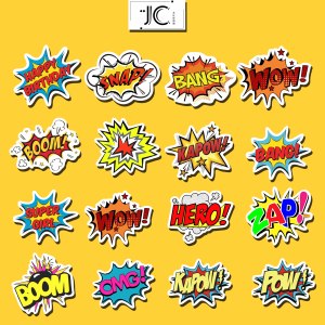 50张摇滚英文惊喜字母boom!行李箱笔记本电脑吉他涂鸦不留胶贴纸