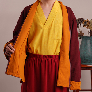 藏传佛教喇嘛衣服藏式和尚服西藏僧衣修行居士服东波双面穿外套