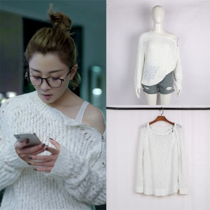 正青春殷桃林睿同款衣服女春季新款宽松长袖套头针织衫毛衣上衣潮