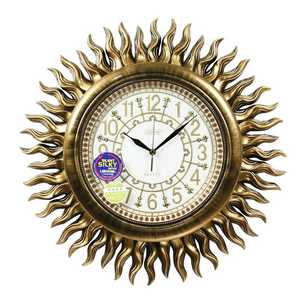 大号太阳造型欧式静音挂钟客厅挂表卧室时钟创意石英钟表