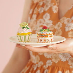 A纸杯蛋糕草莓小蛋糕可爱首饰盒戒指耳环收纳盒精致高档闺蜜礼物
