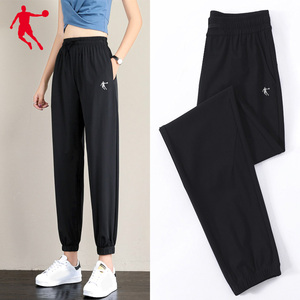 乔丹运动裤女夏季薄款裤子女装小脚跑步裤冰丝速干运动长裤女裤