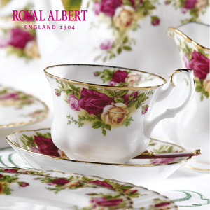 Royal Albert皇家阿尔伯特老镇玫瑰骨瓷咖啡杯茶杯碟礼盒欧式奢华