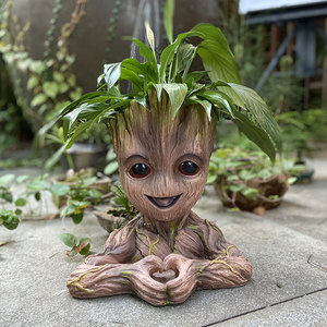 花园创意摆件格鲁特小树人盆栽庭院阳台绿植花缸院子露台装饰摆设