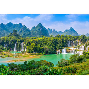 流水生财山水画有山有水客厅装饰大自然沙发背景墙贴纸风景瀑布画