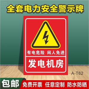 发电机房门牌标识牌水泵房配电房风机房消控室强弱电间管道井门牌标牌