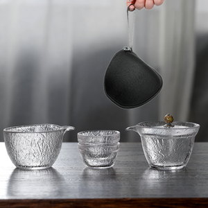 玻璃快客杯随身茶具随行杯户外喝茶装备旅行茶杯便携式单人功夫茶