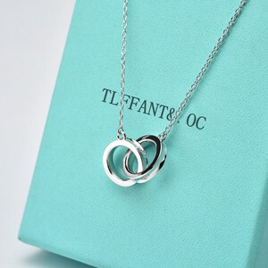 提督你蒂芙尼项链蒂芙尼tiffany情侣项链双环双圈吊坠925纯银锁骨