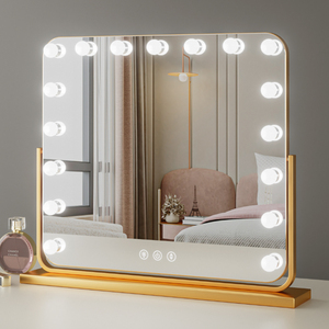 化妆镜带灯led台式桌面灯泡梳妆镜家用卧室轻奢高级梳妆台镜子