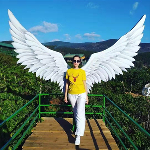 户外网红铁艺翅膀天使之翼铁艺民宿创意悬挂秋千翅膀园林景区打卡