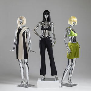 服装店高档电镀模特道具女人偶橱窗展示架全身人体模型半身假人台
