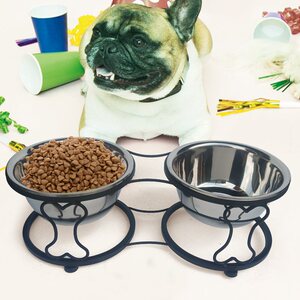 狗食盆架双盆
