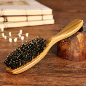 谭木匠猪鬃毛梳子天然绿檀木梳发刷防静电男女顺发脱发头部按摩梳