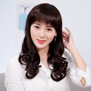 假发女长发全头套式中长款自然全头真发全真人发可扎长卷发假头发
