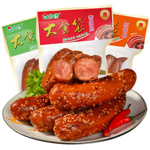 金锣大食袋香辣味火腿肠380g*10袋 整箱零食泡面切片熟食冷盘即食