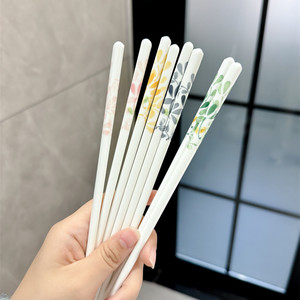 高颜值陶瓷筷子防滑防霉耐高温家用一人一筷子简约快子餐具套装