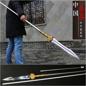 长枪红缨枪霸王枪赵云枪方天画戟钩镰枪龙泉十八般兵器练习未开刃