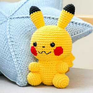 毛儿手作 皮卡丘皮神 手工制作钩针编织娃娃玩偶成品定制