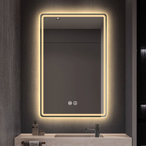 方形led智能镜定制浴室洗手间防雾触摸感应卫浴发光镜子带灯竖挂