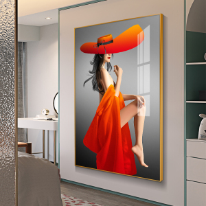 画人物美女沙发背景墙装饰画挂画现代简约壁画三联画薇侦旗舰店125