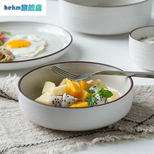 亿嘉日式陶瓷餐具单个饭碗大汤碗泡面碗碟北欧菜盘子碗碟套装家用