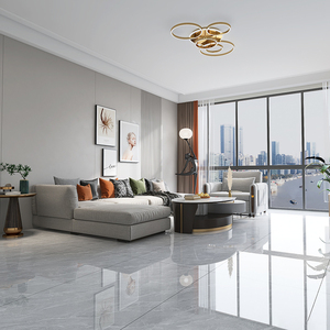 佛山通体大理石瓷砖750x1500客厅地砖别墅亮光磁砖灰色大板地板砖