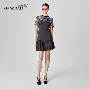 MARKFAST秀场同款设计师品牌假两件连衣裙女2024夏M1ECW61280