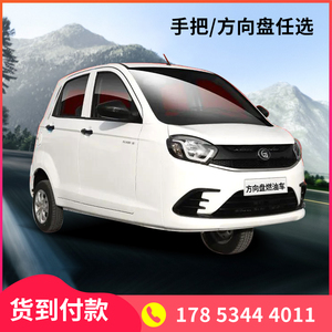 新能源全封闭方向盘汽油三轮车燃油摩托车家用成人带棚手把可上牌