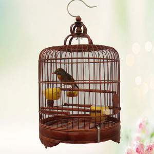 中小号竹子鸟笼绣眼玉鸟相思鸟圆竹笼带笼子配件一套清仓特价包邮
