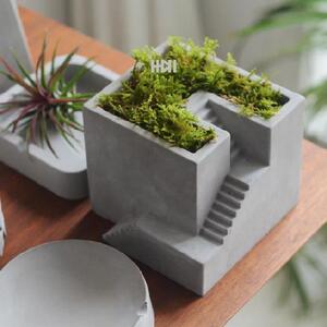套盆设计师地栽石假山水泥路墙砖园艺种植土花盘水泥花盆底座模具