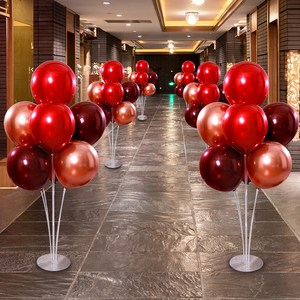桌飘气球红色空立柱生日装饰场景布置儿童结婚礼房喜字杆支架落地