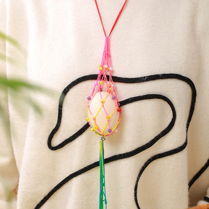 立夏蛋袋三月三蛋兜幼儿园儿童五彩挂脖小鸡蛋鸭蛋网兜成品礼物