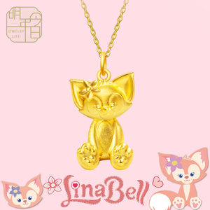 999足金吊坠迪士尼小熊港版周大福同款黄金琳娜贝尔玲娜贝儿项链