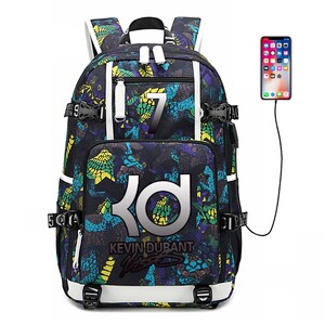 杜兰特书包kd篮球训练双肩包夜光背包大容量学生运动背包nba篮网