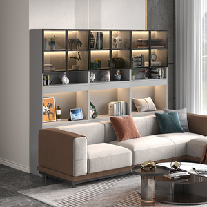 客厅储物柜落地沙发靠背柜陈列书柜靠墙杂物柜窄边柜子收纳餐边柜