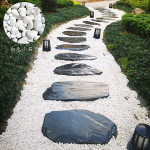 庭院花园草坪垫脚石天然青石板踏步园林铺路毛石汀步户外仿古地砖