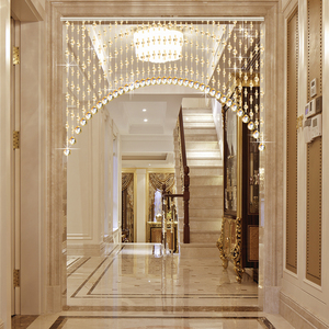 门帘隔断帘水晶珠帘隔断门玄关客厅拱形装饰屏风装饰免打孔隔断帘