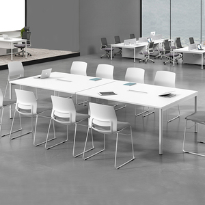 白色会议桌长桌简约现代长条面试桌洽谈桌办公室大桌子工作台3米