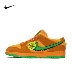 nike耐克dunk sb low女鞋跳舞毛绒小熊橙色联名男鞋低帮板鞋