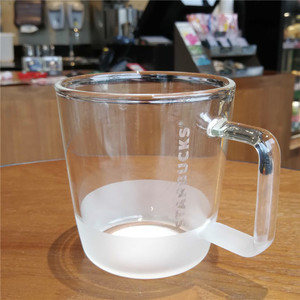 2020星巴克杯子纯白磨砂透明玻璃杯桌面咖啡喝水杯简约冷饮果汁杯