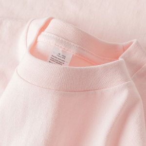 温柔粉色系 樱花粉250g重磅纯色宽松长袖t恤全棉厚实打底上衣男女