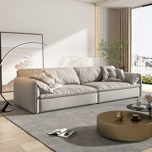 简莯居现代简约大象耳朵沙发客厅小户型直排意式极简双层坐垫沙发