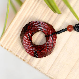 莫比乌斯环 印度小叶紫檀吊坠 情侣款项链吊坠挂件红木木雕手把件0人