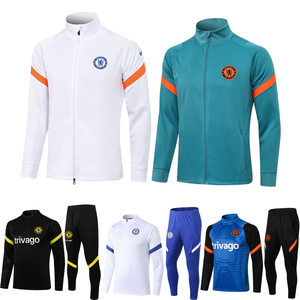 切尔西半拉链长袖训练服21-22足球连帽卫衣出场外套n98夹克棉服冬