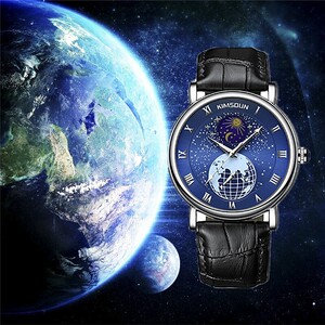 星球手表蓝色星球款机械表giga地球表ci青年学生全自动高级感腕表