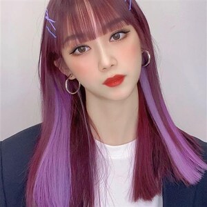 假发挑染色条彩色漂染长发网红渐变色一缕一条隐形接发片女假发片