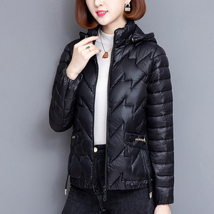 亮面羽绒棉服女加厚冬装2021年新款韩版宽松小棉袄带帽小个子外套