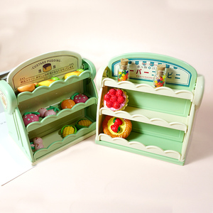 比彩迷你双面小货架超市小卖部微缩场景摆件diy奶油摆台装饰材料