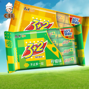 康师傅3 2苏打夹心饼干300克散装柠檬蓝莓葱香奶油巧克力三加二